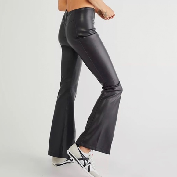 free people Real Deal Vegan Leather Pants . - Picture 3 of 8